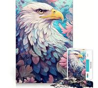 Jigsaws for Adults1000 Pieces Bald Eagle Among Flowers Smooth Joint Fun Cognitive Game Toy Casual Game Time Birthday Mind Gift (38x26cm)