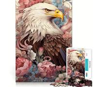 Jigsaws for Adults1000 Pieces Bald Eagle Among Flowers Smooth Joint Fun Cognitive Game Toy Casual Game Time Birthday Mind Gift (38x52cm)