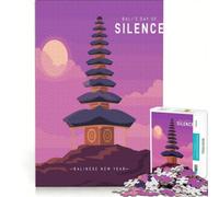 Jigsaws for Adults1000 Pieces Bali's Day of Silence Illustration, Practical Game, But Fun And Humorous, Suitable for Desktop Decoration 50x75cm