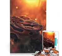 Jigsaws for Adults1000 Pieces Ball Python in Sunset, Practical Game, But Fun And Humorous, Suitable for Desktop Decoration 38x52cm