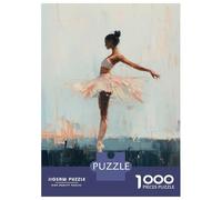 Jigsaws for Adults1000 Pieces Ballet Dancer in Pink Tutu Abstract Ballerina Wall Art Puzzles for Adults Anti-Stress Toys Hand Speed Race Help The Brain Exercise 70x50cm/1000pcs