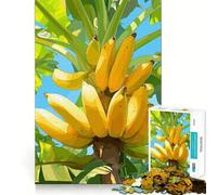 Jigsaws for Adults1000 Pieces Banana Bunch on Tree Digital Art Clean Fit Decor Thinking Fun Game Cozy Time Play Birthday Hobby Gift (50x75cm)
