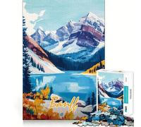 Jigsaws for Adults1000 Pieces Banff National Park Landscape Clean Fit Decor Thinking Fun Game Cozy Time Play Birthday Hobby Gift (38x26cm)