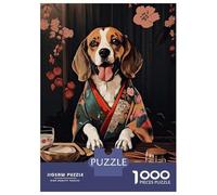 Jigsaws for Adults1000 Pieces Beagle Dog Japanese Food Jigsaw for Adults Brain Teaser Game Staycation Kill Time for Birthday, Chrismas 38x26cm/1000pcs