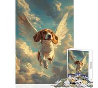 Jigsaws for Adults1000 Pieces Beagle with Angel Wings Jigsaw for Teenagers Precision Cutting Train Your Brain And Hands for Is Ideal As A Gifts (50x75cm)