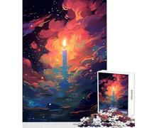Jigsaws for Adults1000 Pieces Beautiful Burning Candle Jigsaw for Teenagers Precision Cutting Train Your Brain And Hands for Is Ideal As A Gifts (38x52cm)