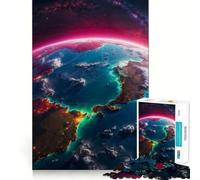 Jigsaws for Adults1000 Pieces Beautiful Earth from Space Clean Fit Decor Thinking Fun Game Cozy Time Play Birthday Hobby Gift (38x26cm)