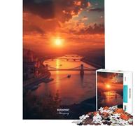 Jigsaws for Adults1000 Pieces Beautiful Sunset in Budapest City Hungary Jigsaw 1000 Piece Educational Toy Precision Cutting Challenging Family Fun Game (50x75cm)