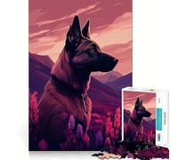 Jigsaws for Adults1000 Pieces Belgian Malinois Nature Clean Fit Decor Thinking Fun Game Cozy Time Play Birthday Hobby Gift (50x75cm)