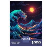 Jigsaws for Adults1000 Pieces Big Wave Moonlit Voyage Jigsaw for Adults Brain Teaser Game Staycation Kill Time for Birthday, Chrismas 70x50cm/1000pcs