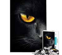 Jigsaws for Adults1000 Pieces Black Cat Eye Close-Up Help The Brain Exercise Learning Educational Brain Teaser Game for Age 14+ Game (38x52cm)