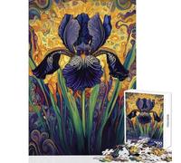 Jigsaws for Adults1000 Pieces Black Iris Flower Educational Games Suitable for Couples Toy Wall Decor Help The Brain Exercise (38X26CM)