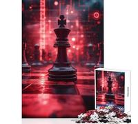 Jigsaws for Adults1000 Pieces Black King Chess Piece Jigsaw for Teenagers Precision Cutting Train Your Brain And Hands for Is Ideal As A Gifts (38x26cm)