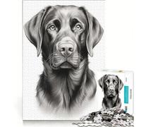 Jigsaws for Adults1000 Pieces Black Labrador, Practical Game, But Fun And Humorous, Suitable for Desktop Decoration 38x52cm