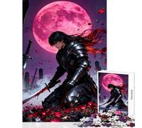 Jigsaws for Adults1000 Pieces Blood Moon Knight Jigsaw for Teenagers Precision Cutting Train Your Brain And Hands for Is Ideal As A Gifts (38x26cm)
