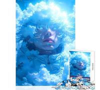 Jigsaws for Adults1000 Pieces Blue-Eyed LoFi Guy in The Clouds Jigsaws for Adults Puzzle Analysis And Logic Parent-child Interaction Birthday Present, Gifts, (50x75cm)
