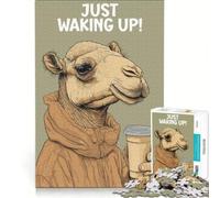 Jigsaws for Adults1000 Pieces Camel Waking Up with Coffee, Hands-on Game, Analysis And Logic, Gifts for Friends And Family 38x52cm