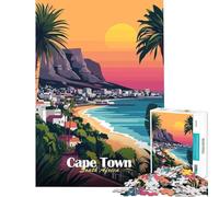Jigsaws for Adults1000 Pieces Cape Town Sunset Help The Brain Exercise Learning Educational Brain Teaser Game for Age 14+ Game (38x52cm)