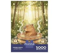 Jigsaws for Adults1000 Pieces Capybara Bath Rub Shower Funny Animal Jigsaws for Adults Hands-on Game Difficult Challenge Help The Brain Exercise 38x26cm/1000pcs