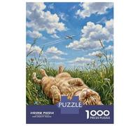 Jigsaws for Adults1000 Pieces Cat Napping Under Airplane Jigsaws for Adults Hands-on Game Difficult Challenge Help The Brain Exercise 52x38cm/1000pcs