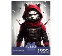 Jigsaws for Adults1000 Pieces Cat Ninja Jigsaw for Adults Brain Teaser Game Staycation Kill Time for Birthday, Chrismas 38x26cm/1000pcs