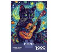 Jigsaws for Adults1000 Pieces Cat's Melody Under Stars Jigsaw Puzzle Relaxing Games Birthday Present Deal As Gifts for The Whole Family 70x50cm/1000pcs