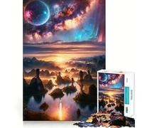 Jigsaws for Adults1000 Pieces Celestial Dreamscape Dawn Flawless Fit Art Mental Skill Game Rest Time Play Birthday Art Play (38x26cm)