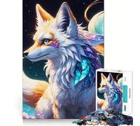 Jigsaws for Adults1000 Pieces Celestial Spirit Fox in A Mystical Night Flawless Fit Art Mental Skill Game Rest Time Play Birthday Art Play (38x26cm)