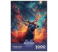 Jigsaws for Adults1000 Pieces Celestial Stag Majesty Jigsaw Puzzle Relaxing Games Birthday Present Deal As Gifts for The Whole Family 70x50cm/1000pcs