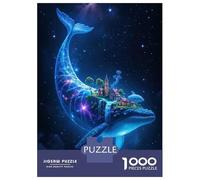 Jigsaws for Adults1000 Pieces Celestial Whale Island Starry Sky Puzzles for Adults Anti-Stress Toys Hand Speed Race Help The Brain Exercise 52x38cm/1000pcs