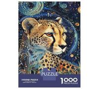 Jigsaws for Adults1000 Pieces Cheetah Starry Night Jigsaws for Adults Hands-on Game Difficult Challenge Help The Brain Exercise 70x50cm/1000pcs