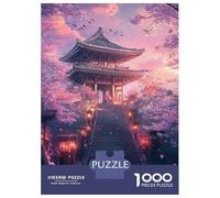 Jigsaws for Adults1000 Pieces Cherry Blossom Temple-1 Jigsaws for Adults Hands-on Game Difficult Challenge Help The Brain Exercise 70x50cm/1000pcs