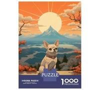 Jigsaws for Adults1000 Pieces Chihuahua Mount Fuji Jigsaw for Adults Brain Teaser Game Staycation Kill Time for Birthday, Chrismas 38x26cm/1000pcs