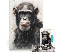 Jigsaws for Adults1000 Pieces Chimpanzee Primate Majesty, Practical Game, But Fun And Humorous, Suitable for Desktop Decoration 38x52cm