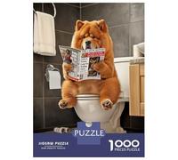 Jigsaws for Adults1000 Pieces Chow Chow on The Toilet Jigsaw Puzzle Relaxing Games Birthday Present Deal As Gifts for The Whole Family 52x38cm/1000pcs