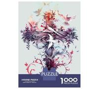 Jigsaws for Adults1000 Pieces Christian Cross Wall Art Print Jigsaw for Adults Relax Games Analysis And Logic Deal As Gifts for The Whole Family 38x26cm/1000pcs