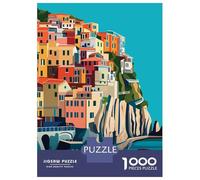 Jigsaws for Adults1000 Pieces Cinque Terre Italy Jigsaws for Adults Hands-on Game Difficult Challenge Help The Brain Exercise 70x50cm/1000pcs