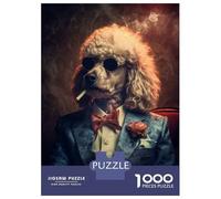 Jigsaws for Adults1000 Pieces Classy Poodle Puzzles for Adults Anti-Stress Toys Hand Speed Race Help The Brain Exercise 38x26cm/1000pcs