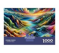 Jigsaws for Adults1000 Pieces Colorful Mountain Sunset Landscape Jigsaw for Adults Relax Games Analysis And Logic Deal As Gifts for The Whole Family 70x50cm/1000pcs