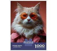 Jigsaws for Adults1000 Pieces Cool Cat Couture Jigsaw for Adults Brain Teaser Game Staycation Kill Time for Birthday, Chrismas 38x26cm/1000pcs