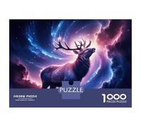 Jigsaws for Adults1000 Pieces Cosmic Deer Jigsaw for Adults Brain Teaser Game Staycation Kill Time for Birthday, Chrismas 38x26cm/1000pcs
