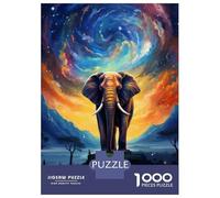 Jigsaws for Adults1000 Pieces Cosmic Elephant Jigsaws for Adults Hands-on Game Difficult Challenge Help The Brain Exercise 38x26cm/1000pcs