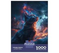 Jigsaws for Adults1000 Pieces Cosmic Kitten Jigsaw for Adults Brain Teaser Game Staycation Kill Time for Birthday, Chrismas 52x38cm/1000pcs