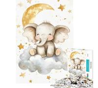 Jigsaws for Adults1000 Pieces Cute Elephant on Cloud Practical Game Brain Intelligence Challenge Addictive Toys Birthday Gifts Presents for Women (Size 75x50cm)