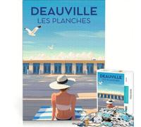 Jigsaws for Adults1000 Pieces Deauville Les Planches Cabines, Toy Wall Decor, Challenging To Complete, Deal As Gifts for The Whole Family 50x75cm