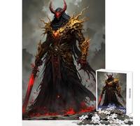 Jigsaws for Adults1000 Pieces Demon Warrior with Red Sword Jigsaws for Adults Puzzle Analysis And Logic Parent-child Interaction Birthday Present, Gifts, (38x52cm)
