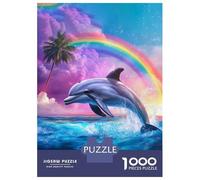 Jigsaws for Adults1000 Pieces Dolphin Jumping Rainbow Jigsaw Puzzle Relaxing Games Birthday Present Deal As Gifts for The Whole Family 70x50cm/1000pcs
