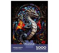 Jigsaws for Adults1000 Pieces Draconian Dragon Abstract Adult Jigsaw Puzzle Brain Teaser Game Enhance Memory Stress Reduction Gifts 38x26cm/1000pcs