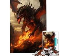 Jigsaws for Adults1000 Pieces Dragon Raising From Hell Fun at Home Activities, Pattern Assembly Handson Game for And 14 Years And over (50X75cm)