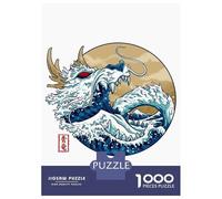 Jigsaws for Adults1000 Pieces Dragon Wave Off Kanagawa Puzzles for Adults Anti-Stress Toys Hand Speed Race Help The Brain Exercise 52x38cm/1000pcs